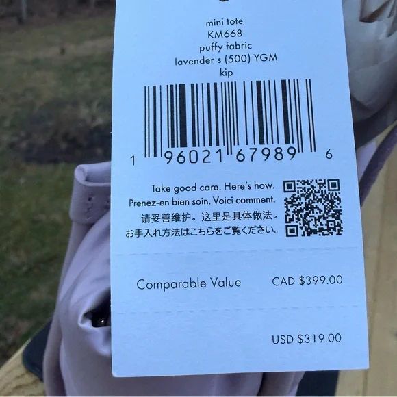 Kate Spade YGM Kip Puffy Fabric Lavender Mini Tote NWT - Picture 3 of 3